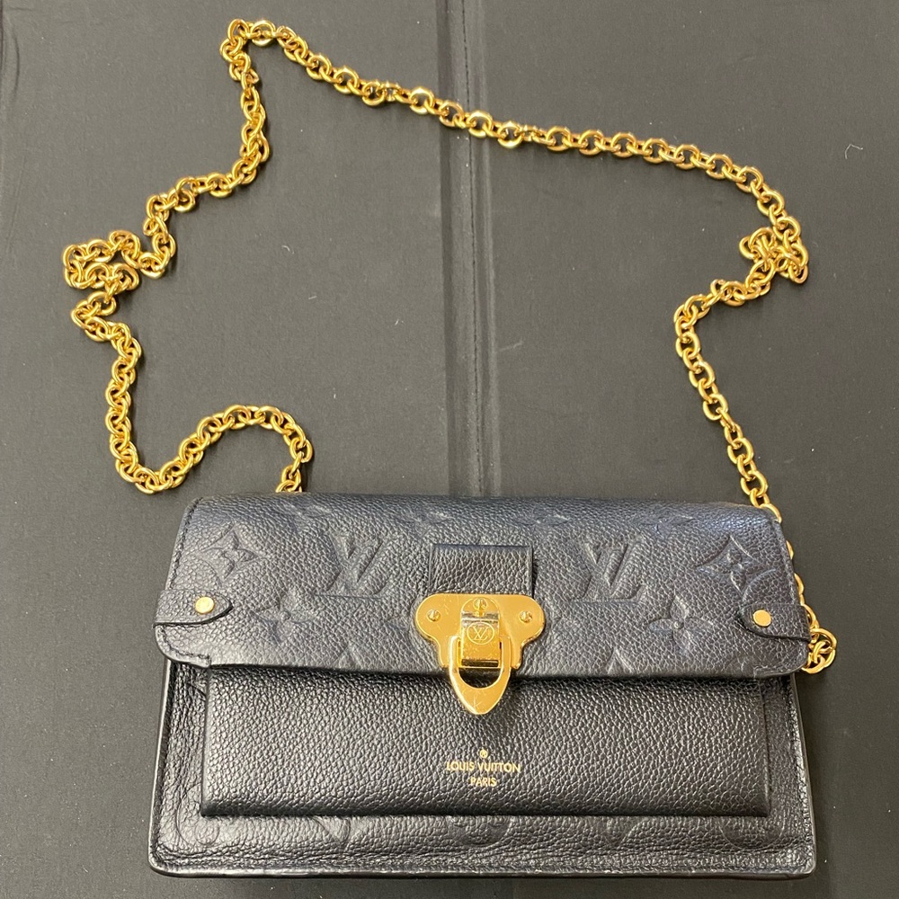 LOUIS VUITTON Empreinte Vavin Chain Wallet Black
